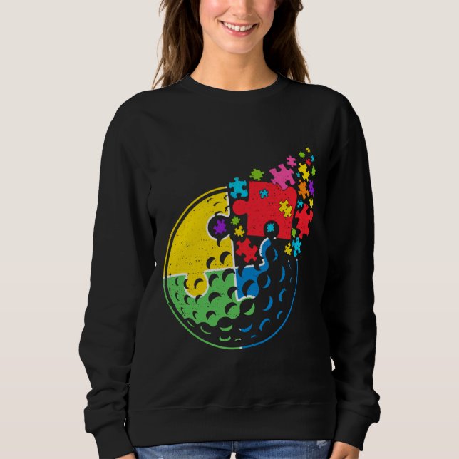 Pussel Golf Support Autism Awareness Manar Women K T Shirt (Framsida)
