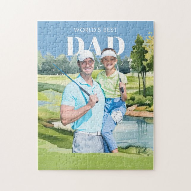 Pussel Greatest Dad Anpassad Foto Golf Tema (Vertikal)