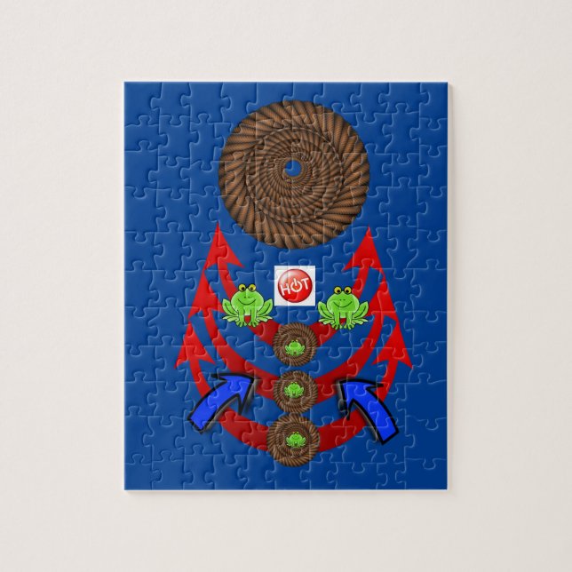 Pussel Grönt Frogs Pil Blue (Vertikal)