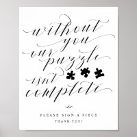 Pussel Guest Bok Elegant Calligraphy Bröllop-tecke