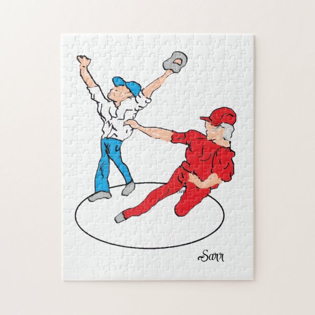 Pussel :  Han är trygg / Baseboll  (Vertikal)