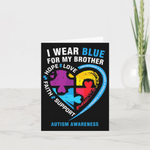 Pussel Heart I Bära Blue för min bror Autism Awa Kort