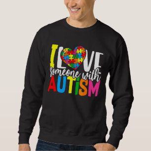 Pussel Heart I Kärlek någon med autismmedvetenhet Lång Ärmad Tröja