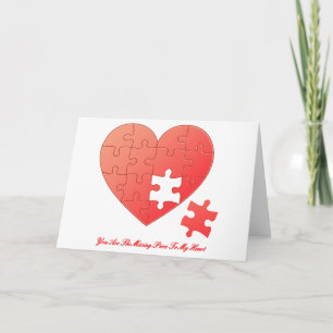 Pussel Heart med Biet och citat Kort