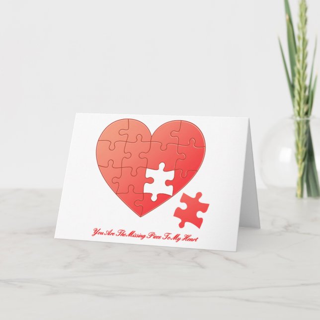 Pussel Heart med Biet och citat Kort (Framsida)