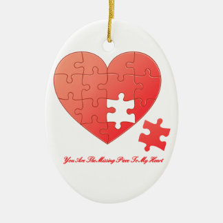 Pussel Heart med saknade Biet Julgransprydnad Keramik