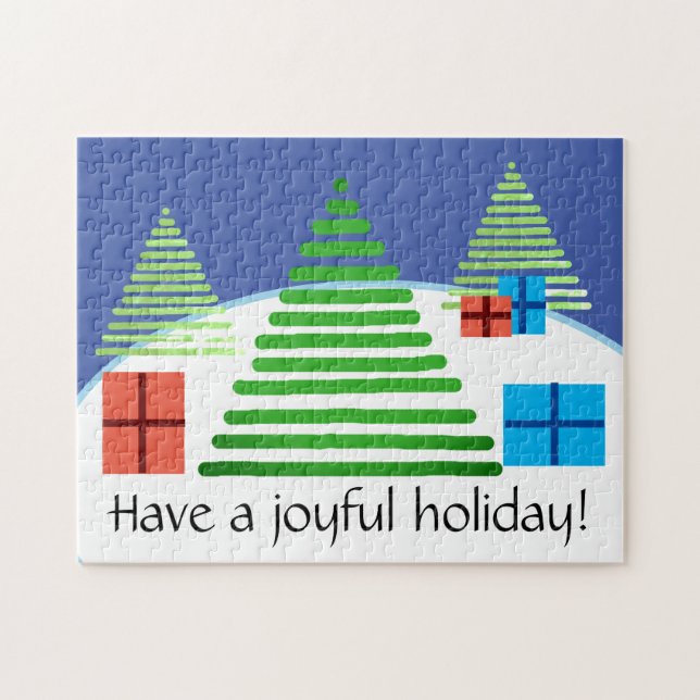 Pussel - Helgdag Träd och Presenter (Horisontell)