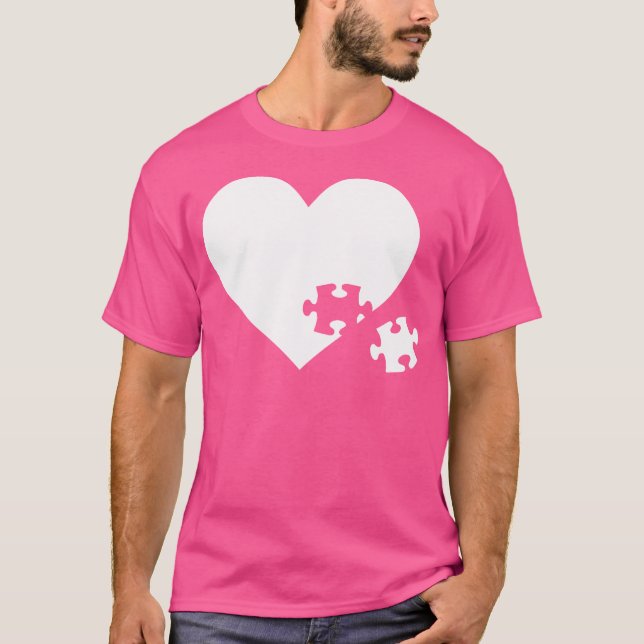Pussel Hjarta T Shirt (Framsida)