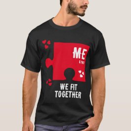 Pussel Hjarta VI PASSAR TILL VARANN Par Valentines T Shirt