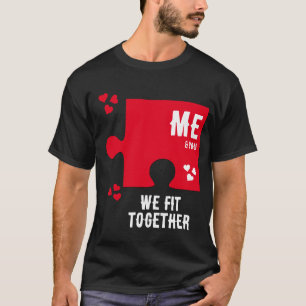 Pussel Hjarta VI PASSAR TILL VARANN Par Valentines T Shirt