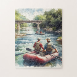 Pussel i floden Watercolor White Vatten
