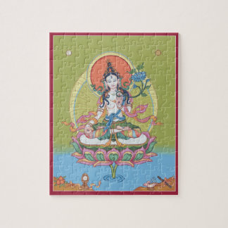 PUSSEL I TIN - vit Tara - Buddha av livslängden