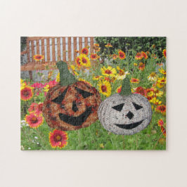 Pussel - Jack O Lanterns i blommorna