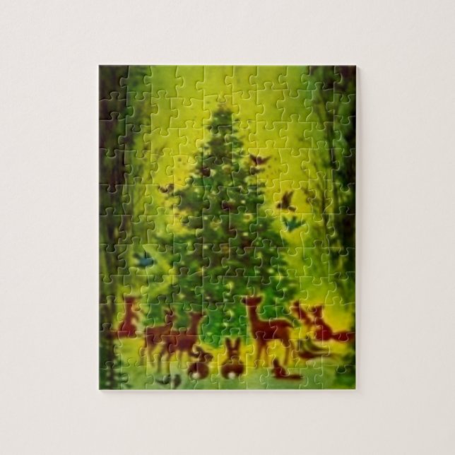 Pussel, julfirande runt ett träd pussel (Vertikal)