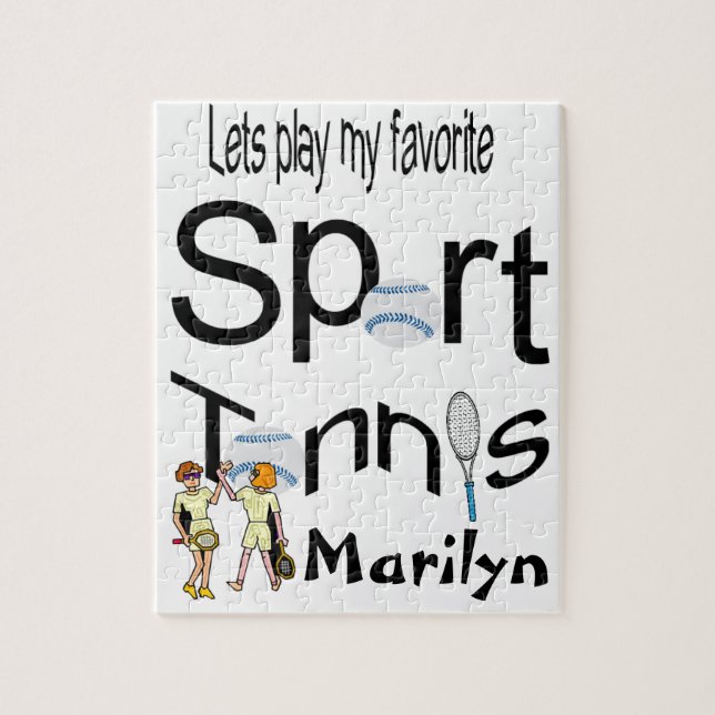 Pussel Låt oss spela vår favoritsport tennis (Vertikal)