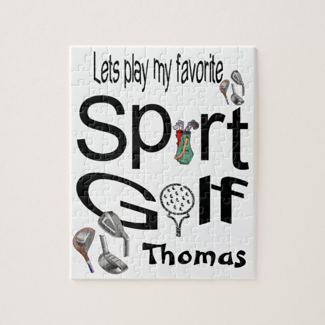 Pussel Låt oss spela vår favoritsportsgolf (Vertikal)