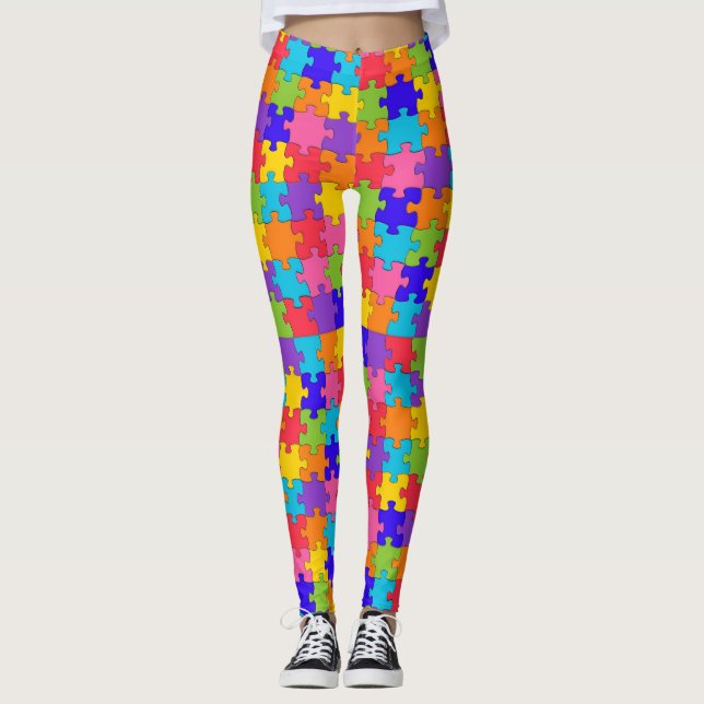 Pussel-legeringar från autism leggings (Framsida)
