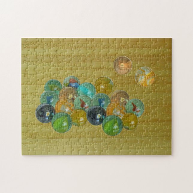 Pussel - Marmormor på Bamboo Golv (Horisontell)