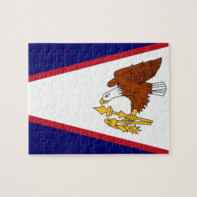 Pussel med amerikanska Samoas Flagga (Horisontell)