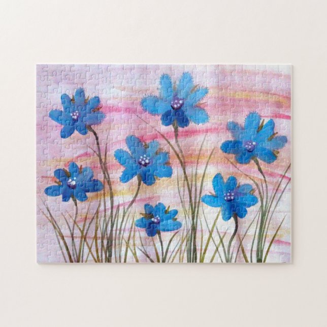 Pussel med färgad Blommigt (Horisontell)