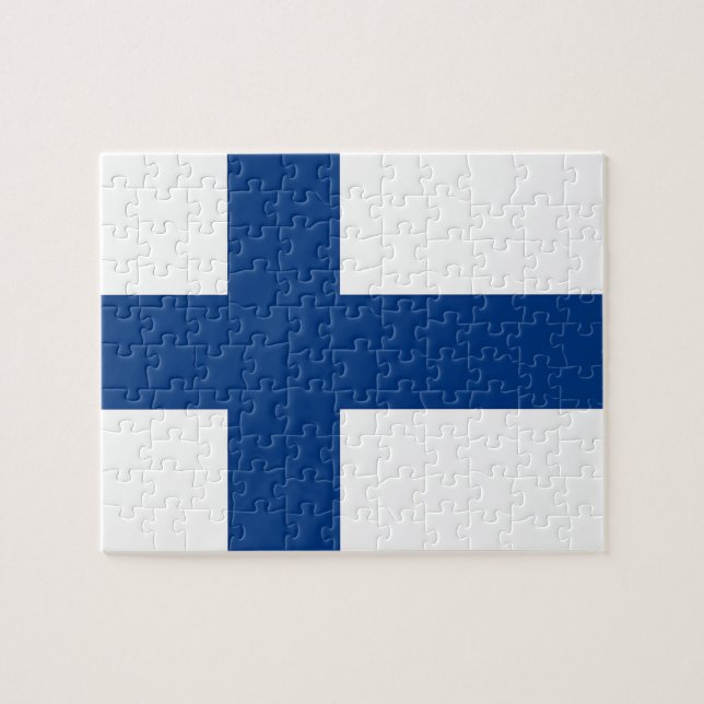 Pussel med Finlands Flagga (Horisontell)
