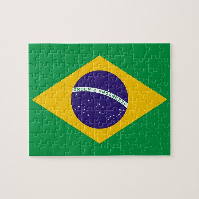 Pussel med Flagga av Brasilien (Horisontell)