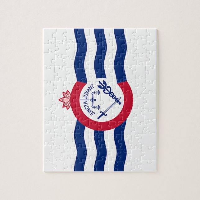 Pussel med Flagga av Cincinnati City (Vertikal)