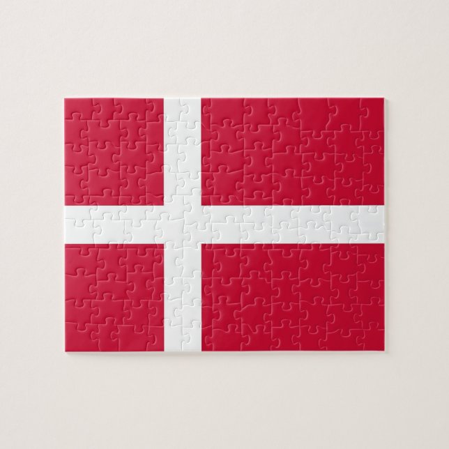Pussel med Flagga av Danmark (Horisontell)