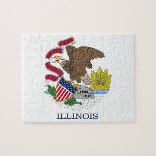 Pussel med Flagga av Illinois-tillståndet