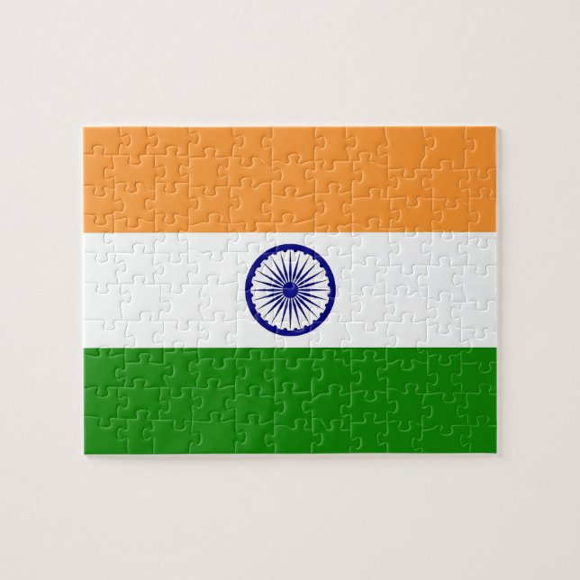 Pussel med Flagga av Indien (Horisontell)