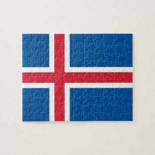 Pussel med Flagga av Island