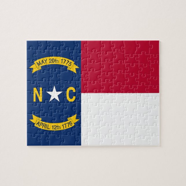 Pussel med Flagga av North Carolina State (Horisontell)