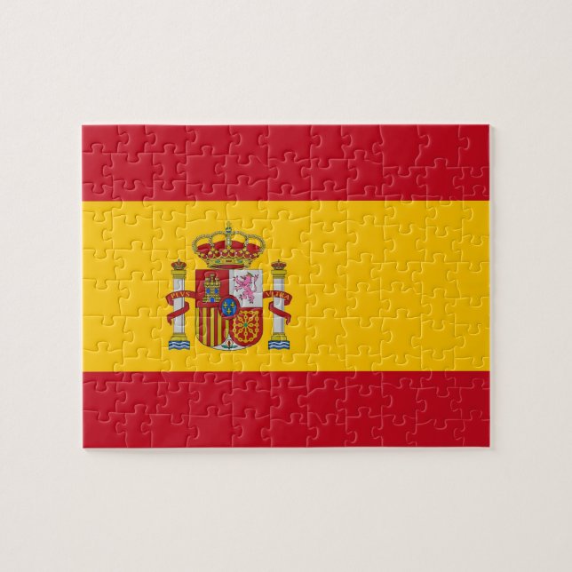 Pussel med Flagga av Spanien (Horisontell)
