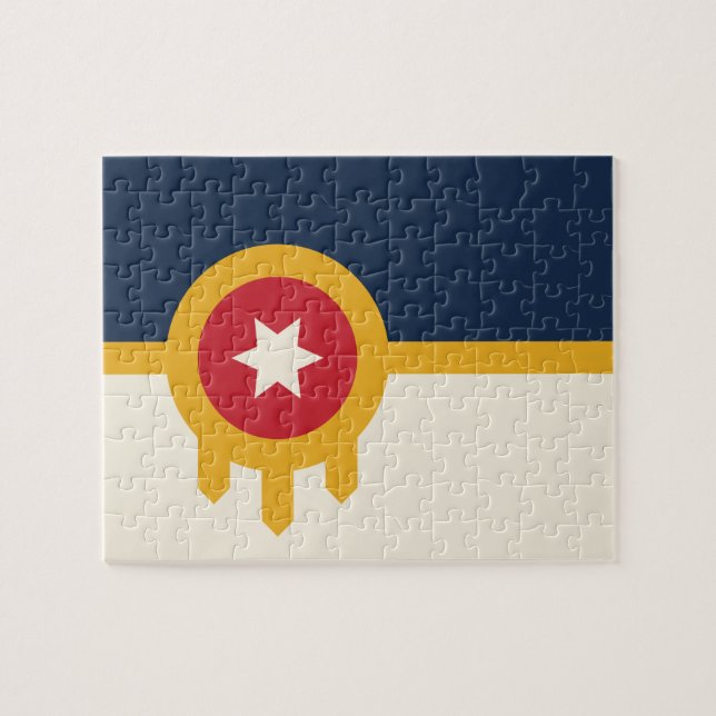 Pussel med Flagga av Tulsa, Oklahoma (Horisontell)