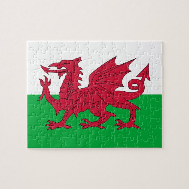 Pussel med Flagga av Wales (Horisontell)