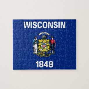 Pussel med Flagga av Wisconsin State