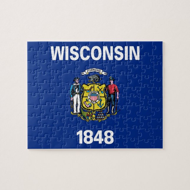 Pussel med Flagga av Wisconsin State (Horisontell)