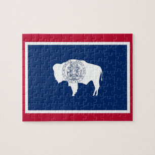 Pussel med Flagga av Wyoming State