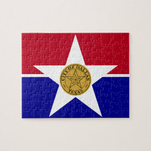 Pussel med Flagga Dallas City