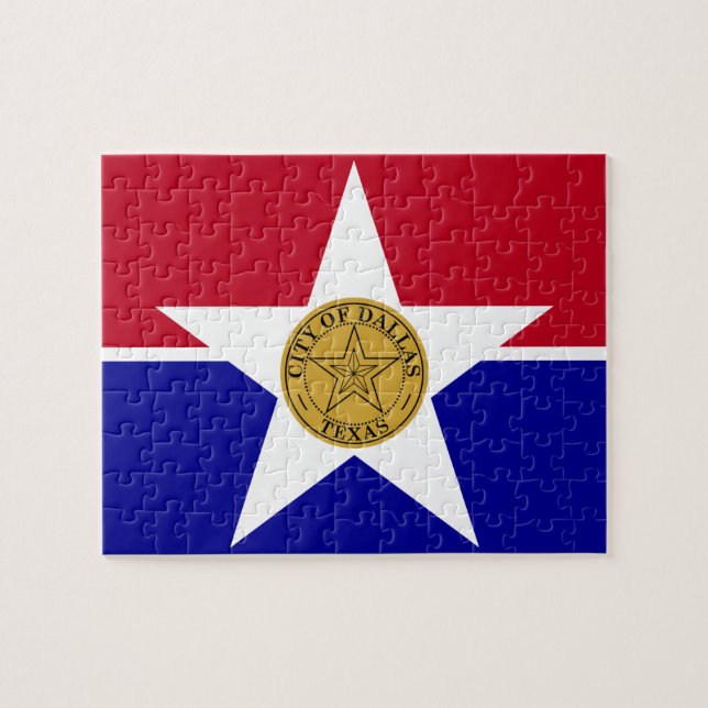 Pussel med Flagga Dallas City (Horisontell)