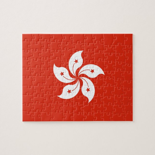 Pussel med Flagga från Hongkong, China (Horisontell)