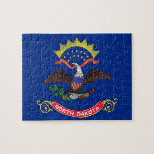 Pussel med Flagga i North Dakota-staten