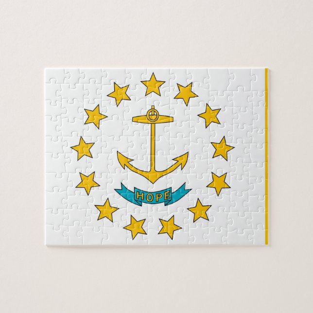 Pussel med Flagga i Rhode island (Horisontell)