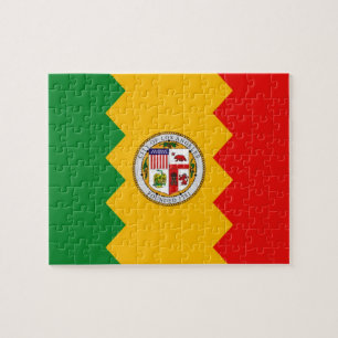 Pussel med Flagga Los Angeles, Kalifornien-staten