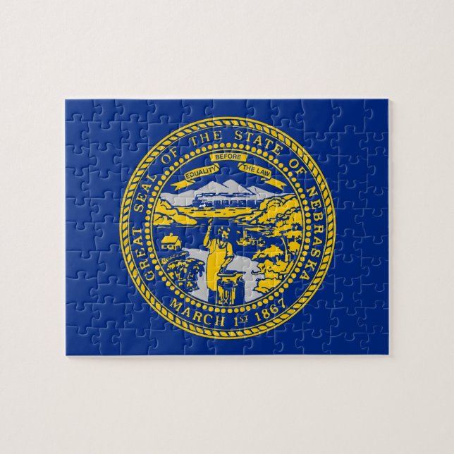 Pussel med Flagga Nebraska State (Horisontell)