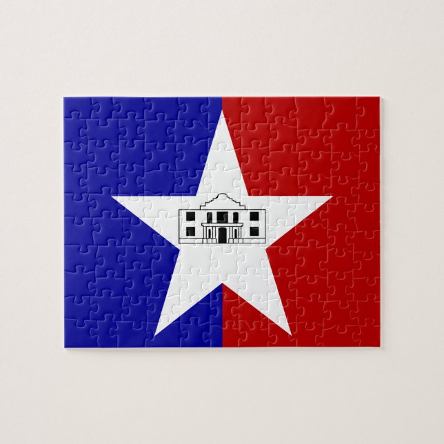 Pussel med Flagga San Antonio City (Horisontell)