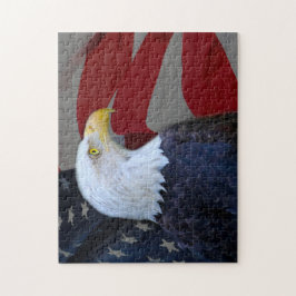 Pussel med Gift box/Örn med amerikansk Flagga