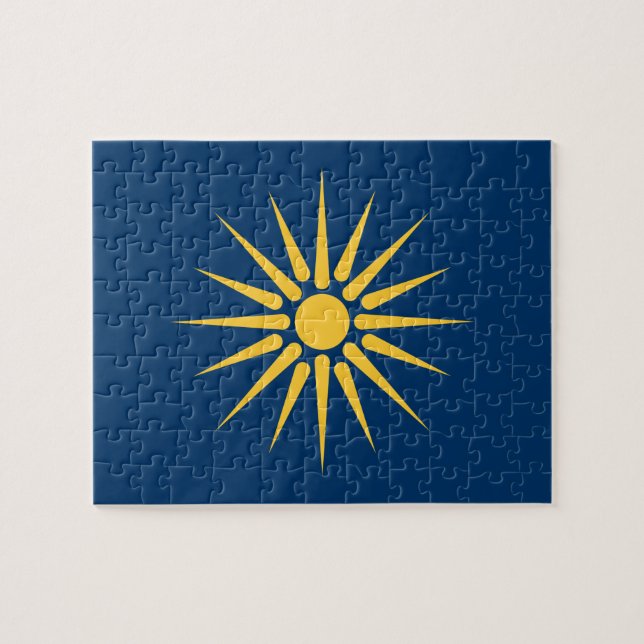 Pussel med Makedoniens flagga, Grekland (Horisontell)