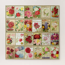 Pussel med Vintage i blomkuddar