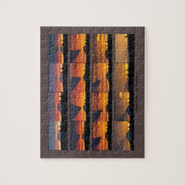 Pussel på berget Rainier med dess skugga